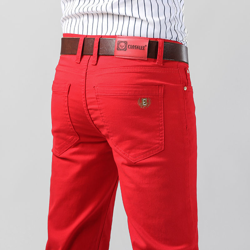 Aglaonema Red - Jean extensible en Denim coloré pour