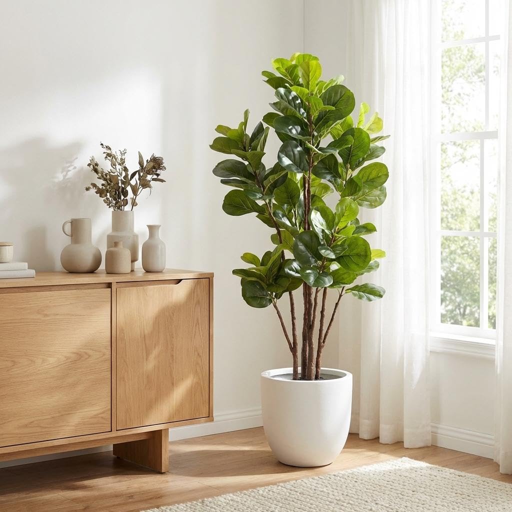 Ficus Lyrata Tree - Ficus Lyrata Artificiel, Plante Artificielle d'Intérieur