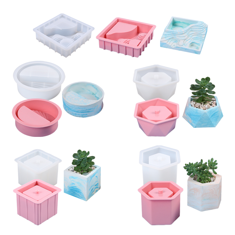 Echeveria Succulent - Pot de fleurs succulentes en Silicone,