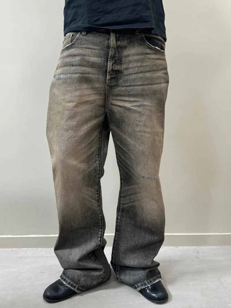 Aglaonema Red - Jean baggy bootcut Nofaith délavé, déchiré,