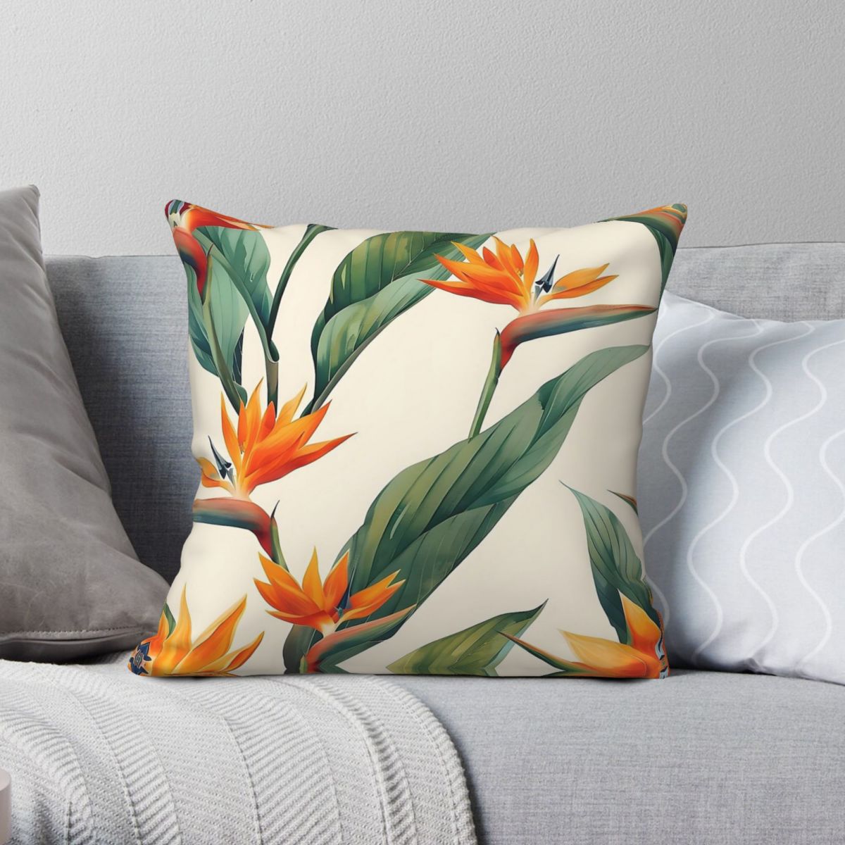 Taie d'oreiller carrée Bird Of - Bird Paradise Strelitzia avis et prix