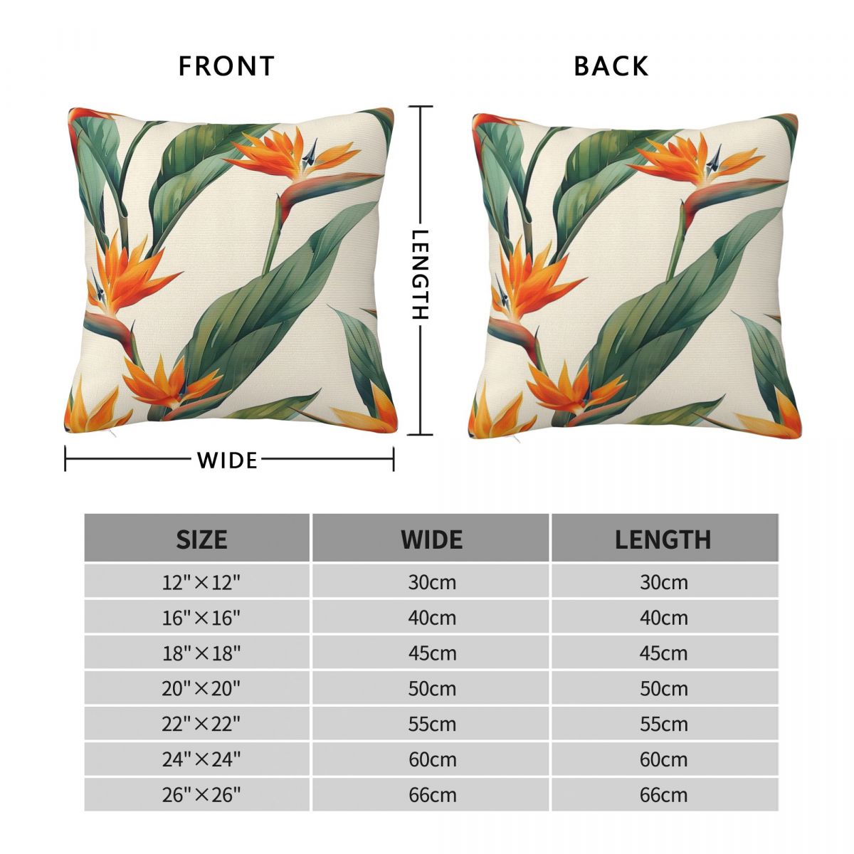 Taie d'oreiller carrée Bird Of - Bird Paradise Strelitzia avis et prix