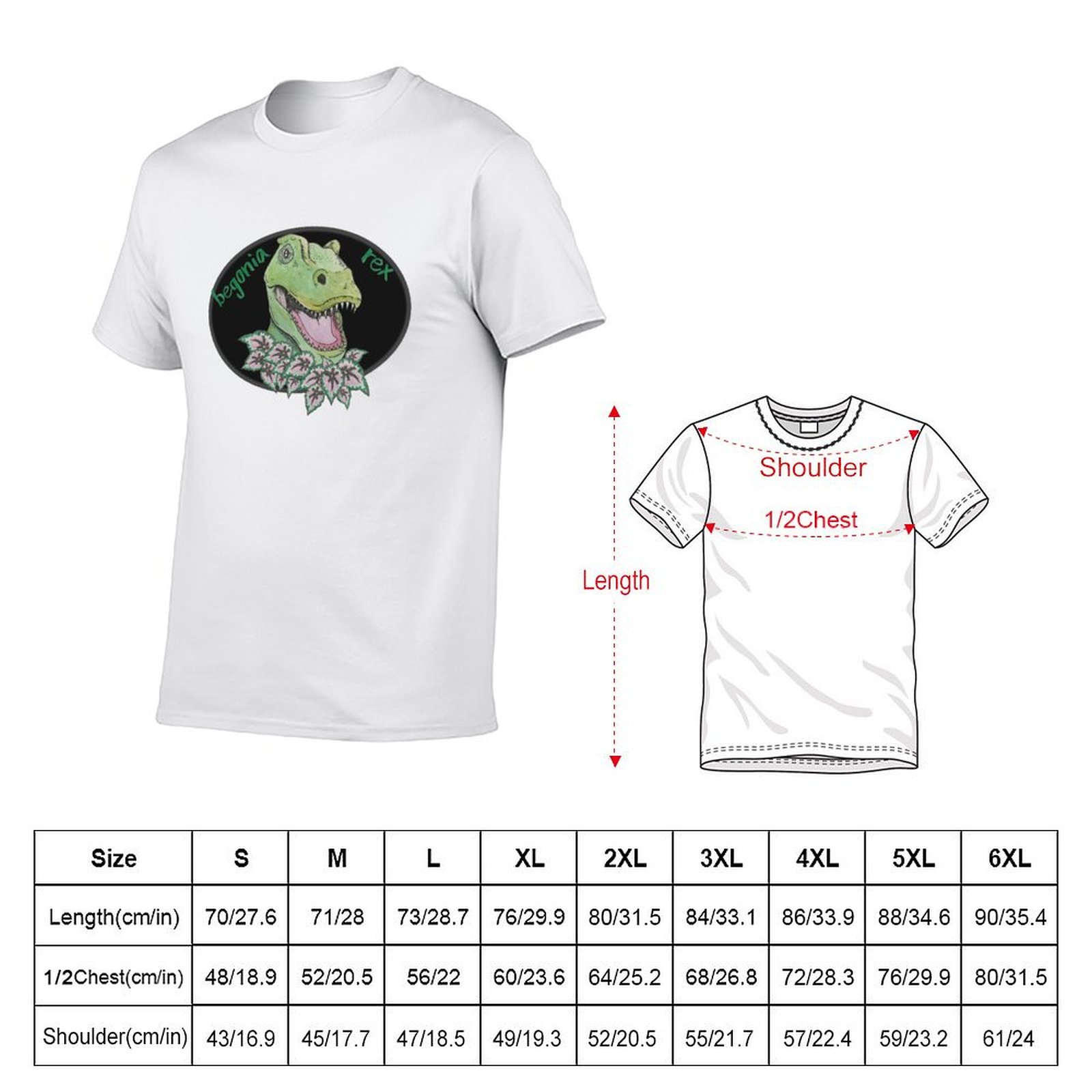 T-shirt T rex begonia, t-shirt - Begonia Rex avis et prix